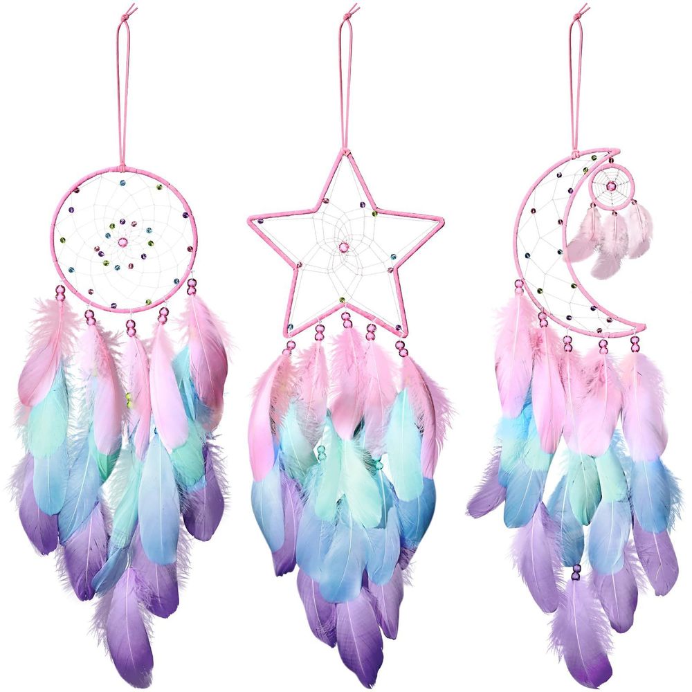 3 Pcs Dream Catcher Moon Sun Star Design Handmade Traditional Design Craft🙈